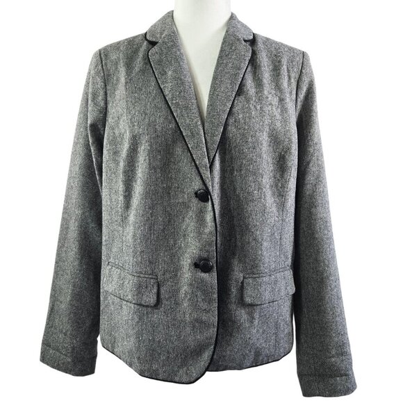 GAP NWT Wool Blend Baby Tweed Gray Button-Up Blazer Preppy Capsule - Picture 1 of 9